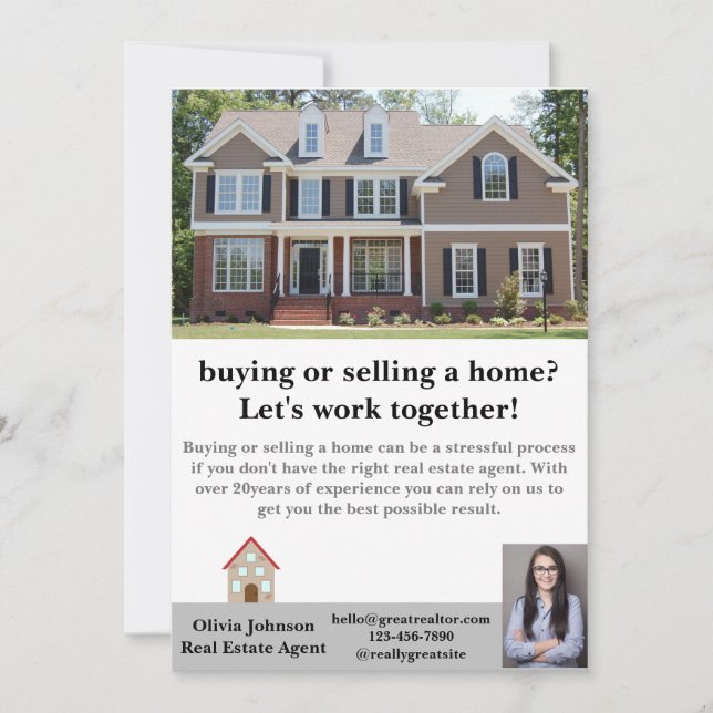 Cartão De Agradecimento Agente de Imóveis Moderno Personalizado (Frente)