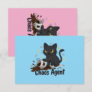 Cartão De Agradecimento Agente do Caos Gato Preto