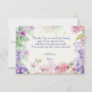 Cartão De Agradecimento Agitar e girar Jardim de fadas aquarela aniversári