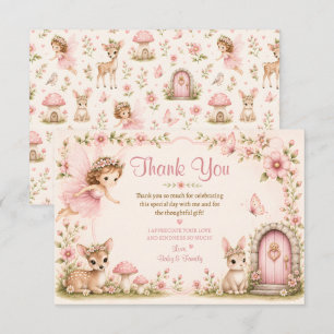 Cartão De Agradecimento Agradecimentos do Chá de Bebê Fairy Blossom Wishes