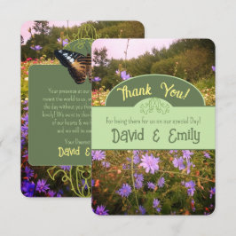 Cartão De Agradecimento Agradecimentos do Prado de Flores Cottagecore