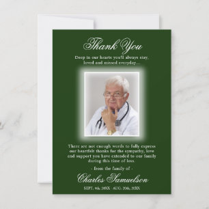Cartão De Agradecimento Agradeço A Sua Simpatia Funeral GREEN  FOTO