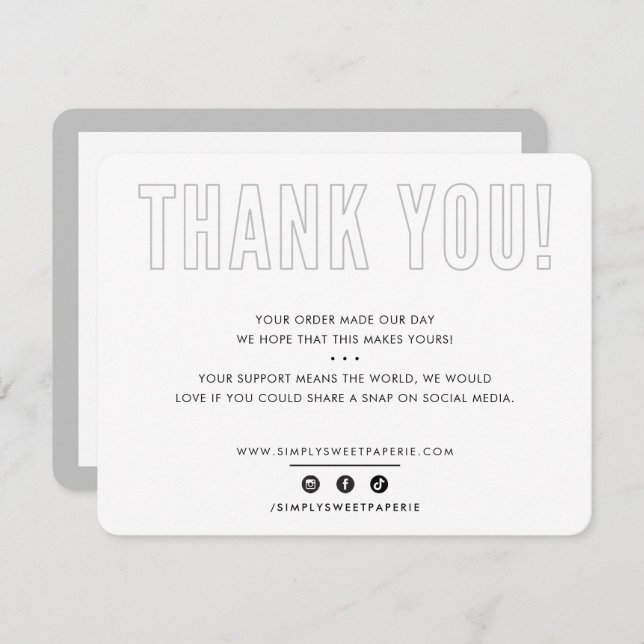 Cartão De Agradecimento AGRADEÇO A VOCÊ cinzas legal masculinas urbanas (Frente/Verso)