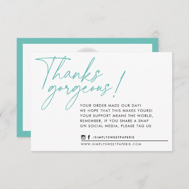 Cartão De Agradecimento AGRADEÇO A VOCÊS A caneta moderna (Frente/Verso)