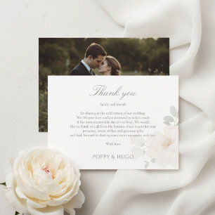 Cartão De Agradecimento Água Colorida Chic Obrigado Foto Casamento Floral 