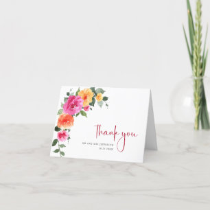 Cartão De Agradecimento Água Festiva Aquarela Flores Brilhantes Florais Ca
