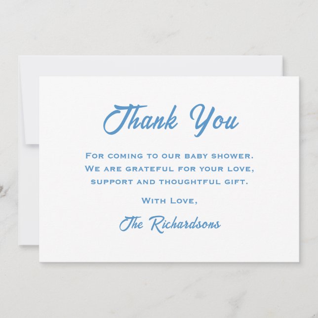 Cartão De Agradecimento Aguardam a Aventura da Tendência do Chá de fraldas (Frente)