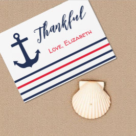 Cartão De Agradecimento Ahoy, é um menino! Chá de fraldas náutico