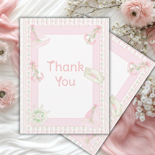 Cartão De Agradecimento Ahoy é uma garota náutica (Criador carregado)