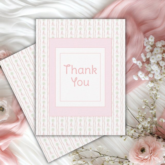 Cartão De Agradecimento Ahoy É uma Rapariga Náutica Rosa (Criador carregado)