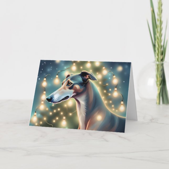 Cartão De Agradecimento AI Irs a Greyhound Christmas Card (Frente)