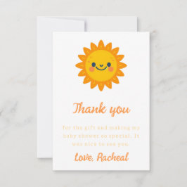 Cartão De Agradecimento Aí vem o filho Chá de fraldas