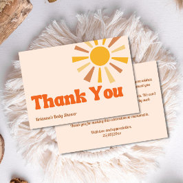 Cartão De Agradecimento Aí vem o filho, chá de fraldas retrógrado