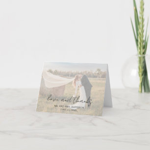 Cartão De Agradecimento Aimee Rustic Script Modern Wedding