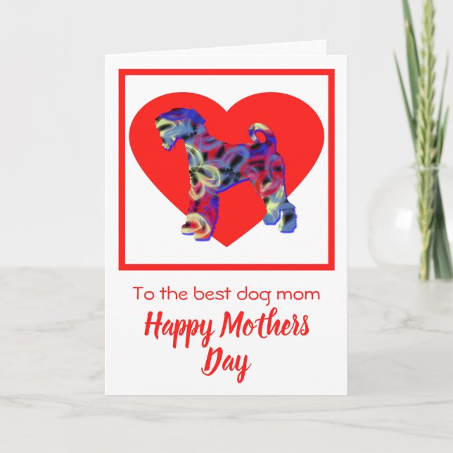Cartão De Agradecimento Airedale Terrier Dog Red Heart Day Card (Frente)