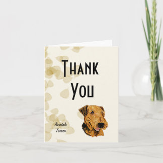 Cartão De Agradecimento Airedale Terrier ~ Tan deixa Design
