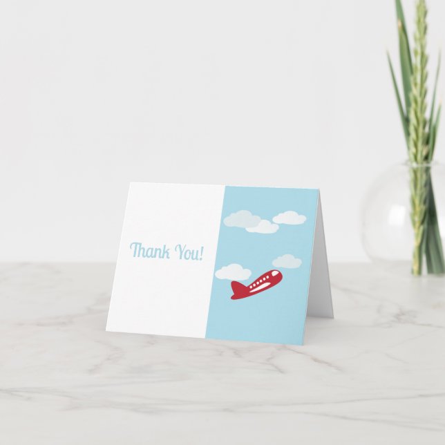 Cartão De Agradecimento Airplane Thank You Note Cards (Frente)
