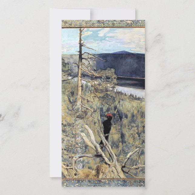 Cartão De Agradecimento Akseli Gallen-Kallela - Pica-Pau Negro Excelente (Frente)