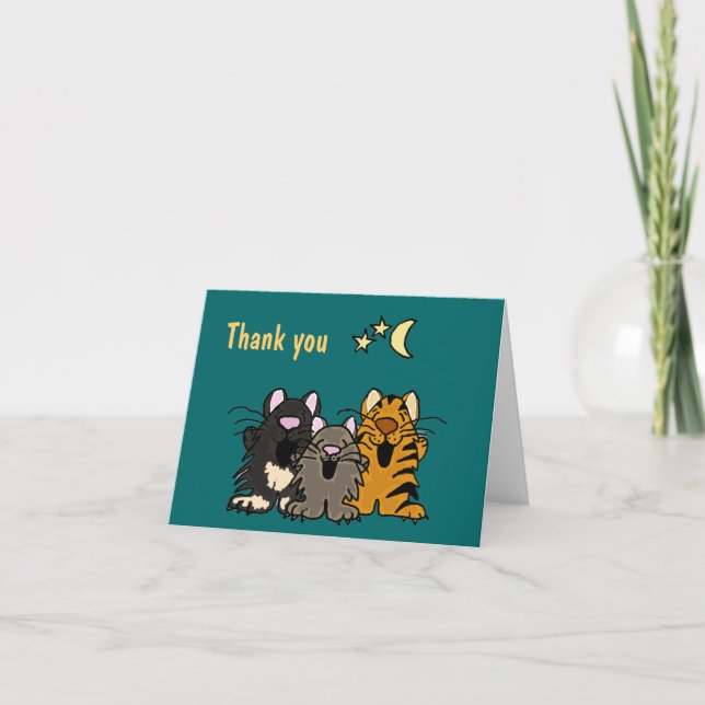 Cartão De Agradecimento AL- Singing Cats Thank You card (Frente)