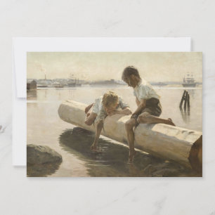 Cartão De Agradecimento Albert Edelfelt - Dois Meninos em um Tronco