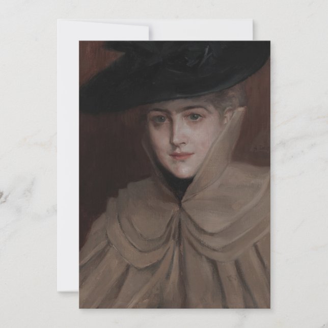 Cartão De Agradecimento Albert Edelsense - Retrato de uma Jovem Mulher (Frente)