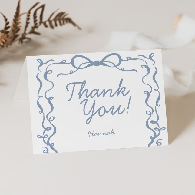 Cartão De Agradecimento Algo Arco azul poeirado Chá de panela azul (Criador carregado)