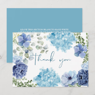 Cartão De Agradecimento Algo azul antes de fazer o chá de bebê de hortênsi