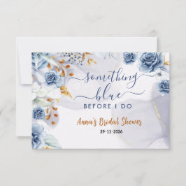 Cartão De Agradecimento Algo Azul Antes do Chá de Noiva Floral