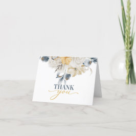 Cartão De Agradecimento ALGO AZUL - Script FLORAL DE CASAMENTO Obrigado