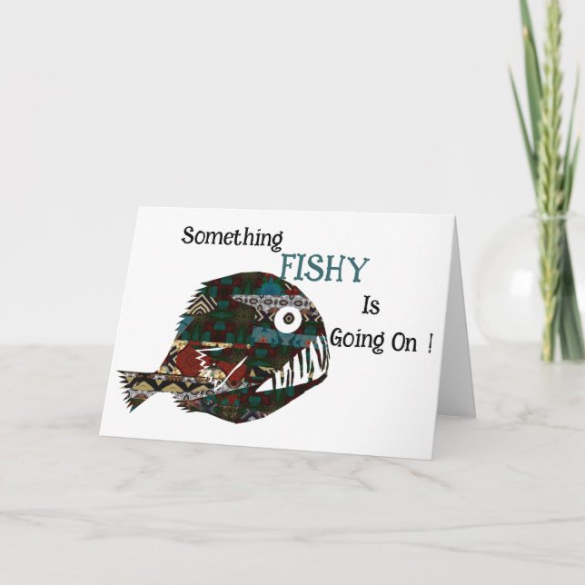 Cartão De Agradecimento Algo Que O Fishy Está Acontecendo (Frente)