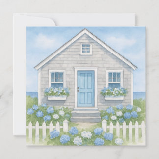 Cartão De Agradecimento Algodão Quaint Nantucket Watercolor Summer