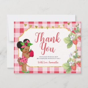 Cartão De Agradecimento Alguém Berry Sweet Strawberry Girl Chá de fraldas