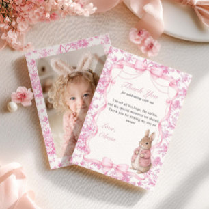 Cartão De Agradecimento Algum Coelhinho É Um Coelhinho De Toile Rosa