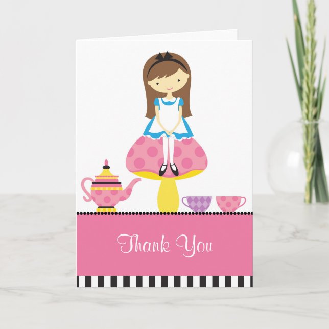 Cartão De Agradecimento Alice in Wonderland Note Card (Frente)