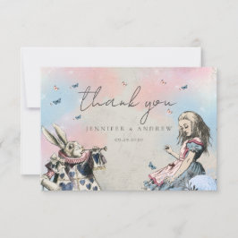 Cartão De Agradecimento Alice no País das Maravilhas Vintage Obrigado