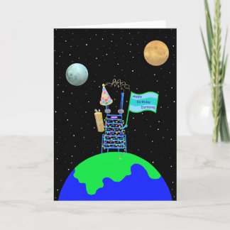 Cartão De Agradecimento Alien Birthday card new verse by Jo Images