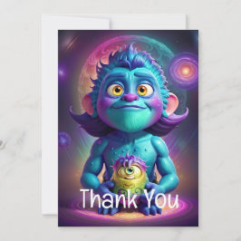 Cartão De Agradecimento Alienígena Espacial & Amigo 