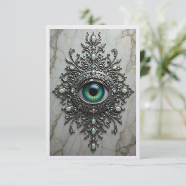 Cartão De Agradecimento All Seeing Eye Brooch Card (Em pé/Frente)