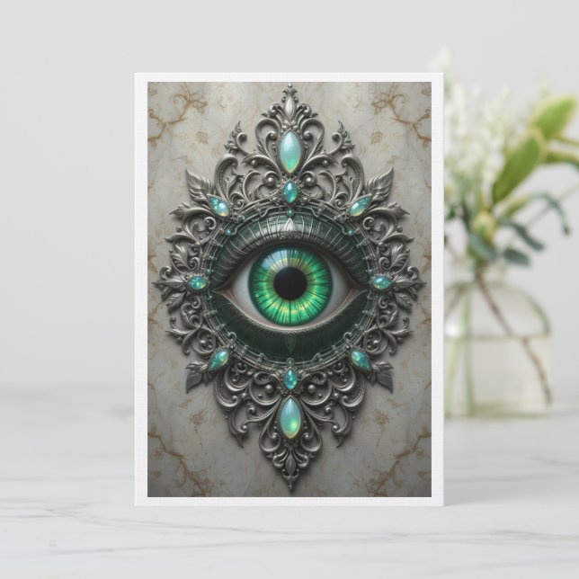 Cartão De Agradecimento All Seeing Eye Brooch Card (Em pé/Frente)
