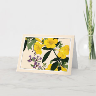 Cartão De Agradecimento Allamanda & Clarkia Botanical Art Card