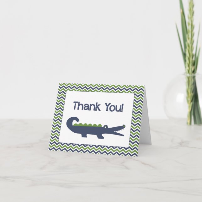 Cartão De Agradecimento Alligator Thank You Cards (Frente)