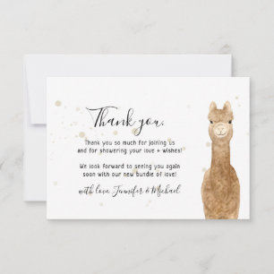 Cartão De Agradecimento Alpaca Lhama Rustica Obrigado