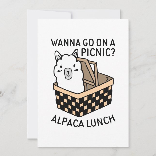 Cartão De Agradecimento Alpaca Lunch (Frente)