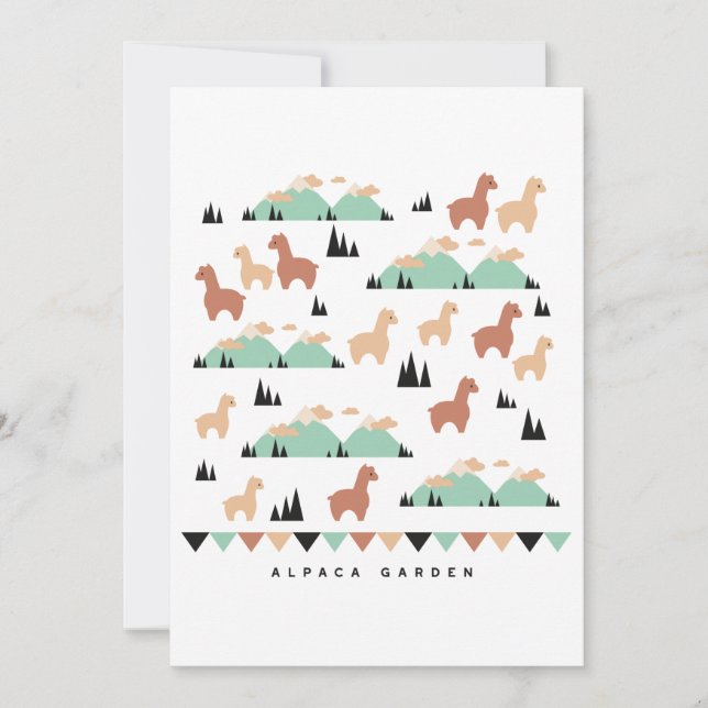 Cartão De Agradecimento Alpaca Primavera Garden T-Shirt (Frente)