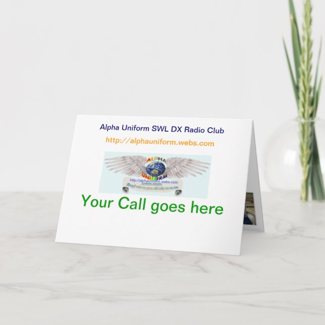 Cartão De Agradecimento Alpha Uniform Folded QSL Cards (Frente)