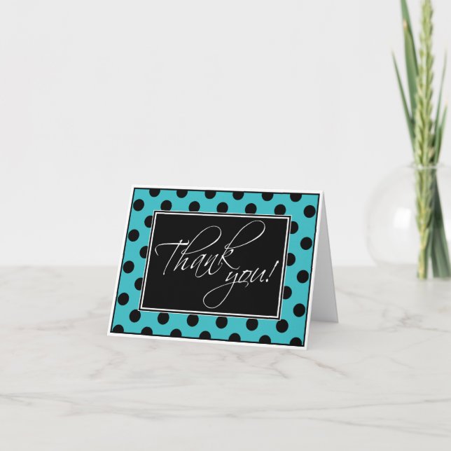 Cartão de agradecimento alternativo em verde aqua  (Frente)