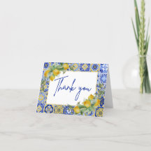 Amalfi - Azulejo Azul Italiano Citrus Lemon Script