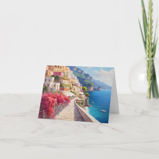 Cartão De Agradecimento Amalfi Coast Positano Italy Thank You Card (Frente)