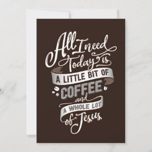 Cartão De Agradecimento Amante de Café Tudo o que Preciso Café e Jesus