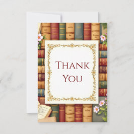 Cartão de Agradecimento Amante de Livros Leitura L